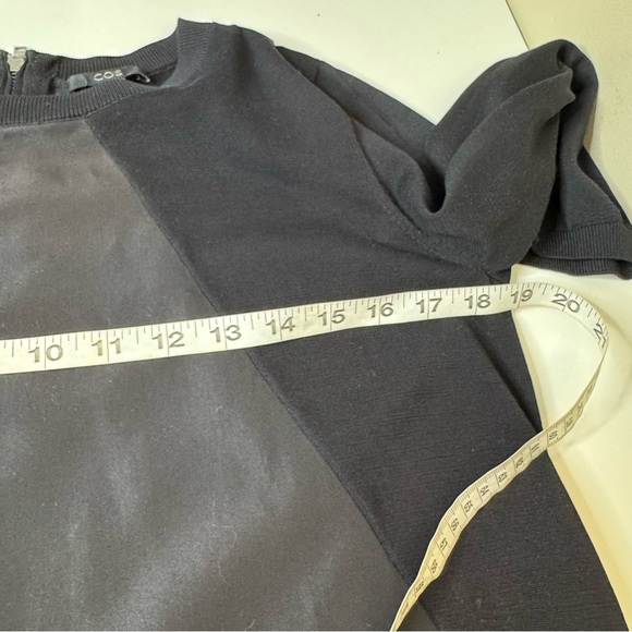 COS Black A-Line Dress | 3/4 Sleeves | Minimalist Modern EUR S